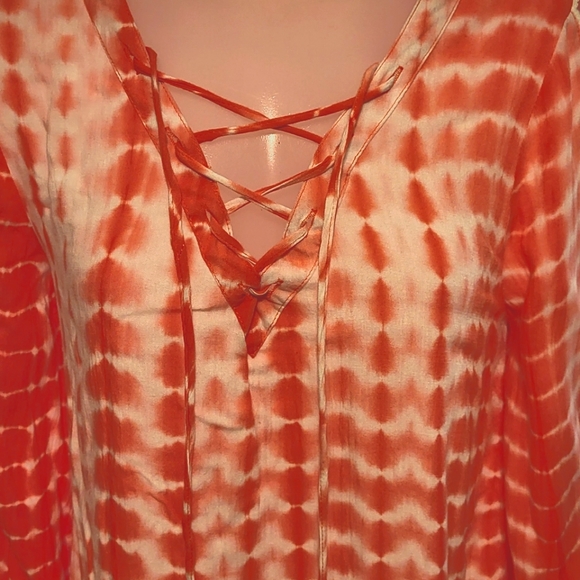 Kori America  orange/white tie dye top size Med - Picture 2 of 7